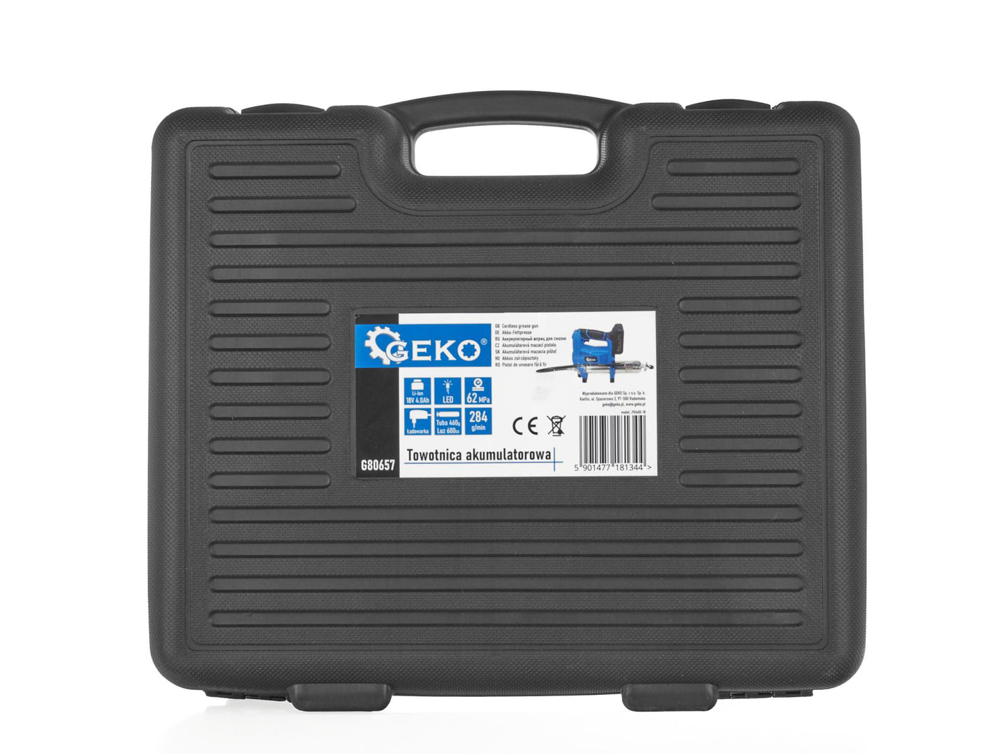 Pistol de gresat pe acumulator, 18 V, 4 Ah, Geko G80657