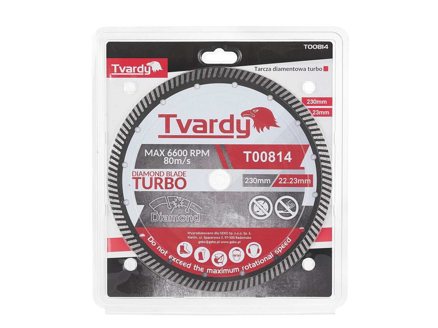 Disc diamantat turbo, 230 x 10 x 22.23 mm, Tvardy T00814