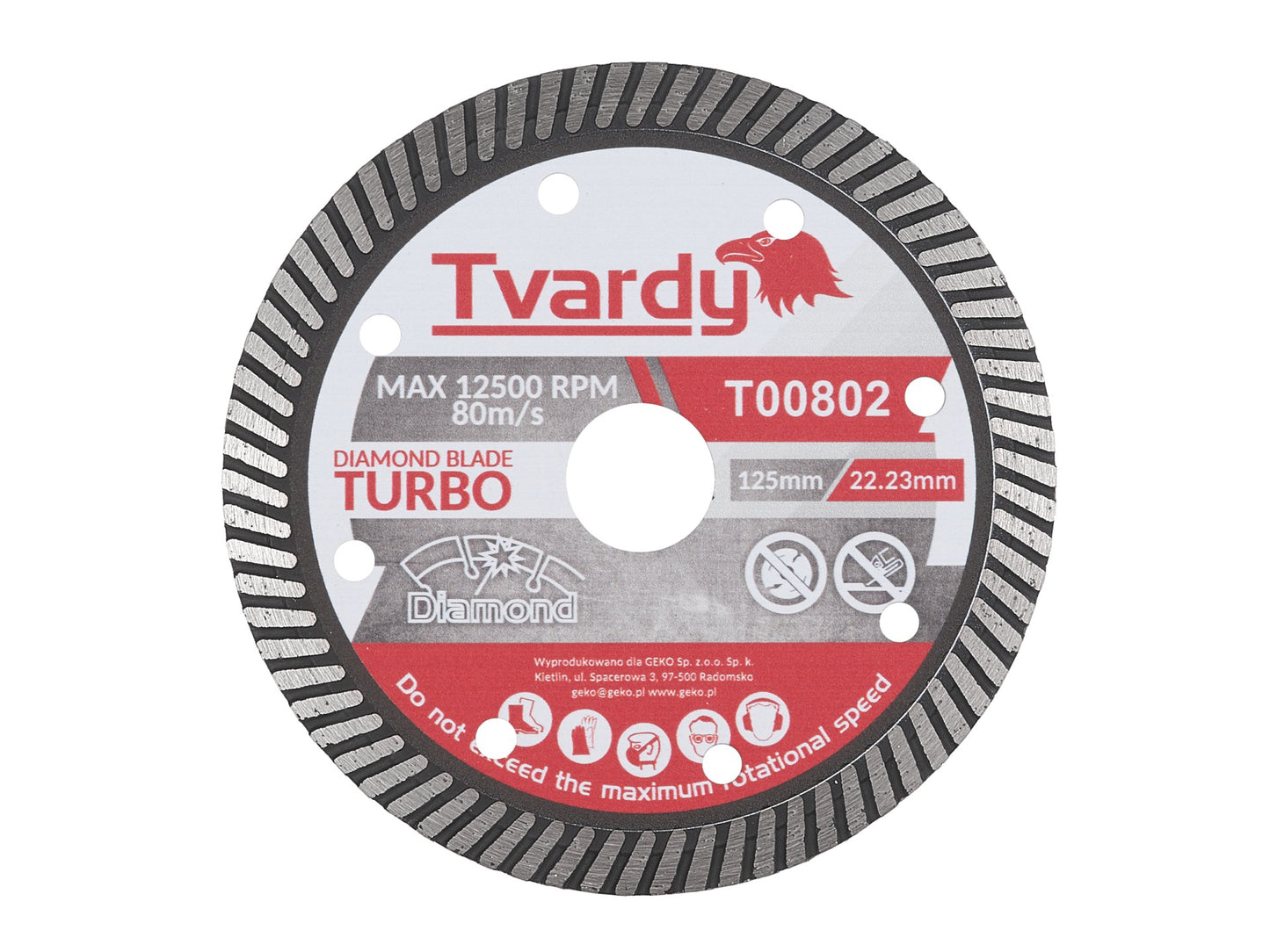 Disc turbo diamantat, 125 x 10 x 22.23 mm, Tvardy T00802
