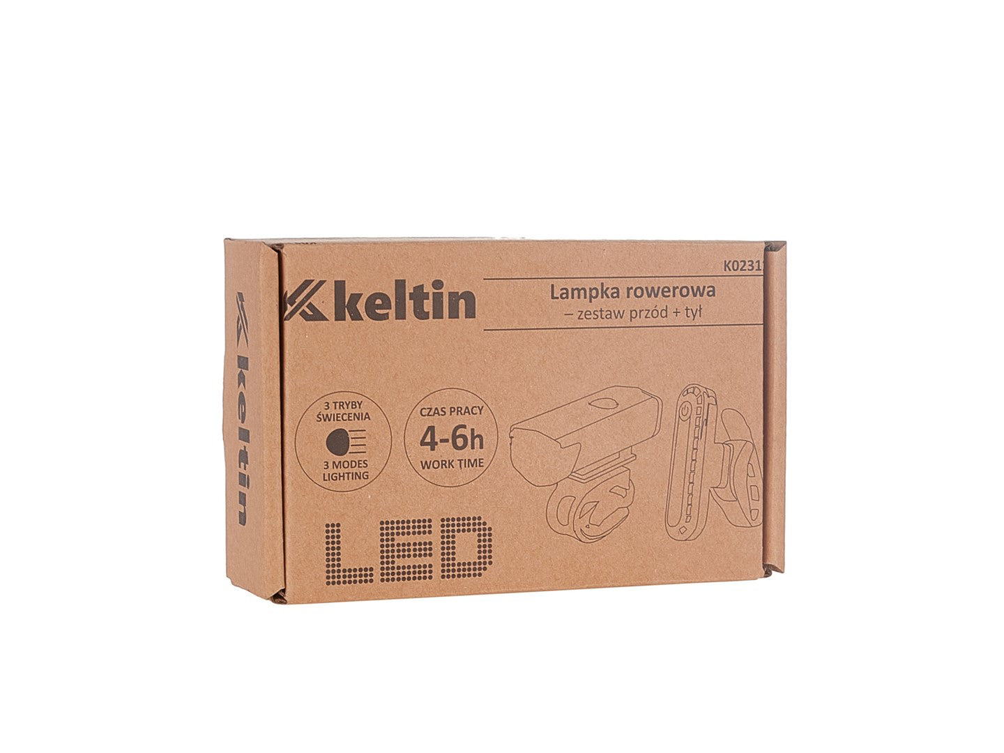 Set lumini bicicleta USB fata + spate, IP54, Keltin K02311