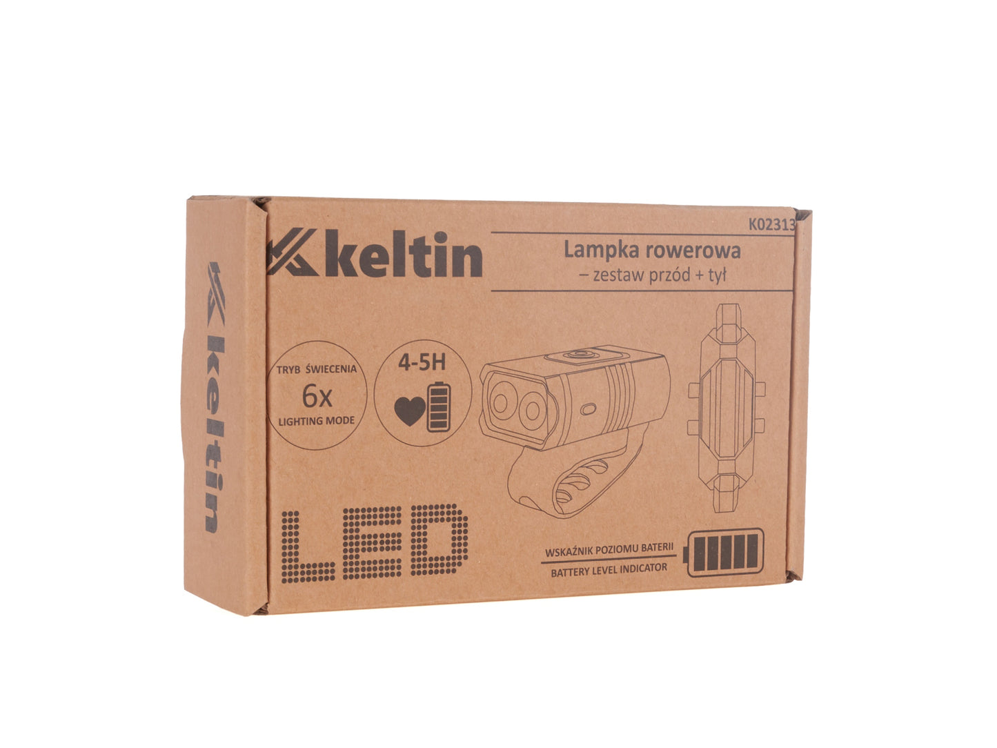 Set lumini pentru bicicleta impermeabile fata + spate cu incarcare USB, protectie IPX4, 800 lm fata, 120 lm spate, Keltin K02313