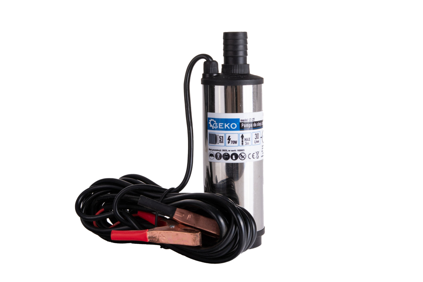 Pompa de ulei submersibila, cablu 4 m, 12 V, 51 mm, Geko G00975