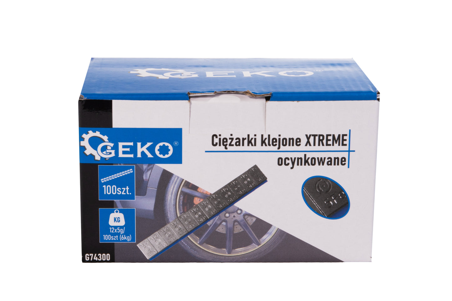 Set contra-greutati adezive pentru echilibrat jante de aliaj, 12 x 5 g, 100 elemente, Geko G74300