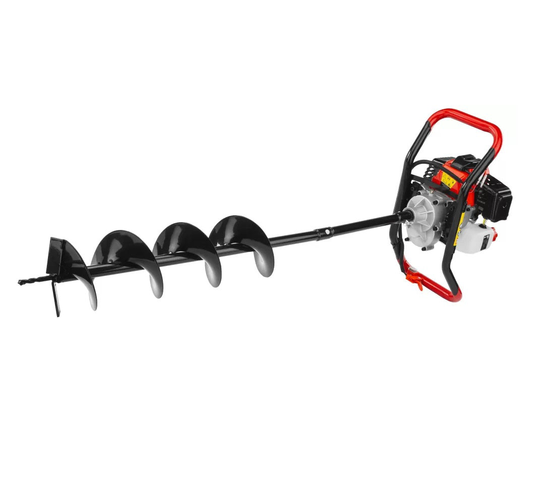 Motoburghiu de pamant pe benzina cu 3 burghie, 6 CP, Red Technic RTSWG0106