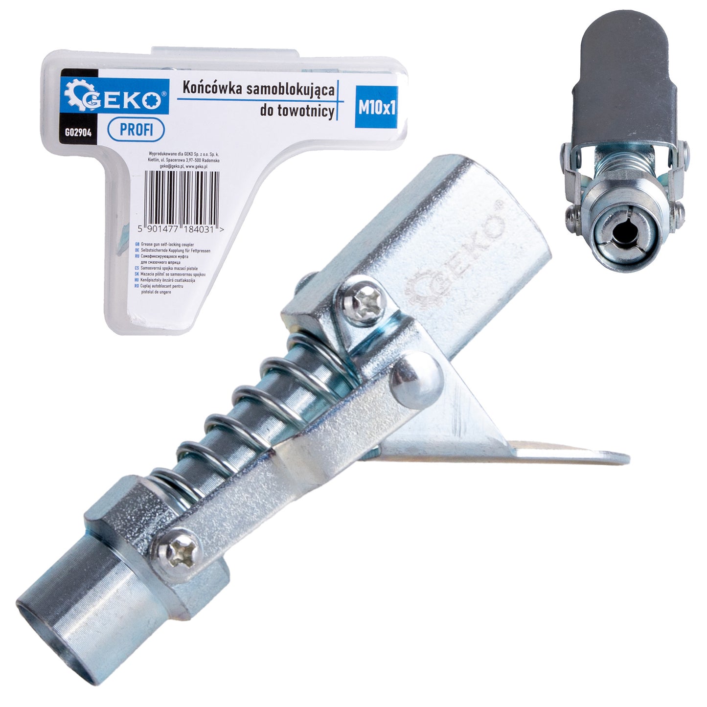 Cap cu autoblocare pentru pistol de gresat, M10 x 1, Geko G02904