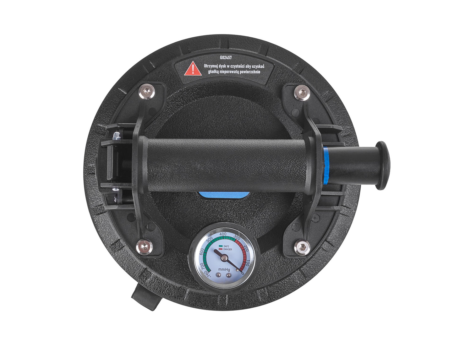 Ventuza cu vid si manometru pentru transportat si montat sticla, 200 mm, 170kg, Geko G02457