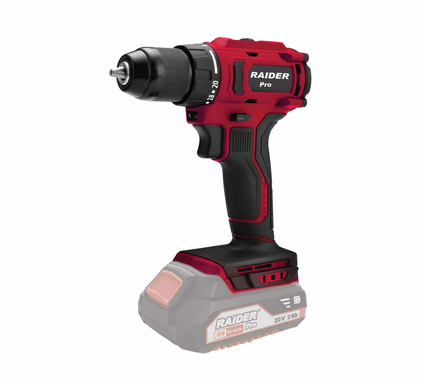 Masina de gaurit cu percutie pe acumulator (fara acumulator si incarcator) RDP-PBCDI20 Solo, brushless, 13 mm, Raider 030237