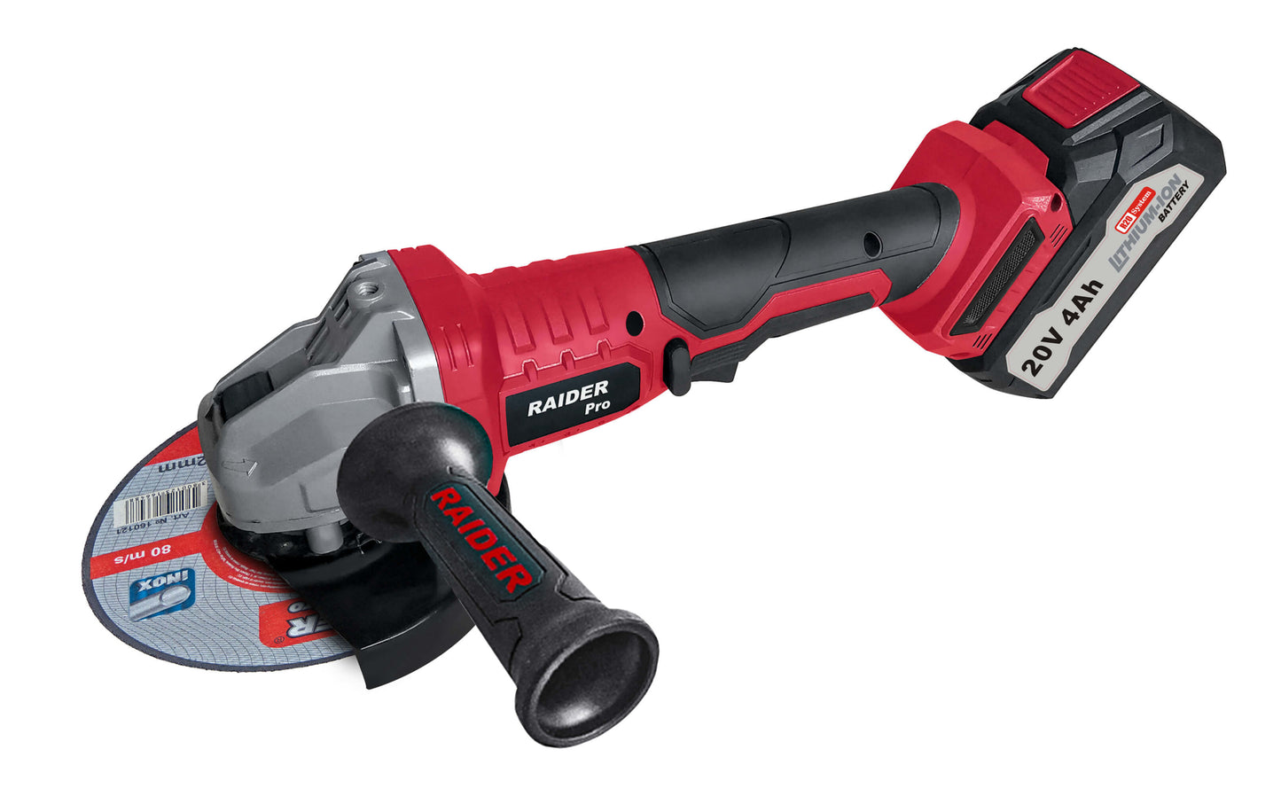 Polizor unghiular cu acumulator RDP-PBAG20SET, 125 mm, 4Ah, Raider 030230