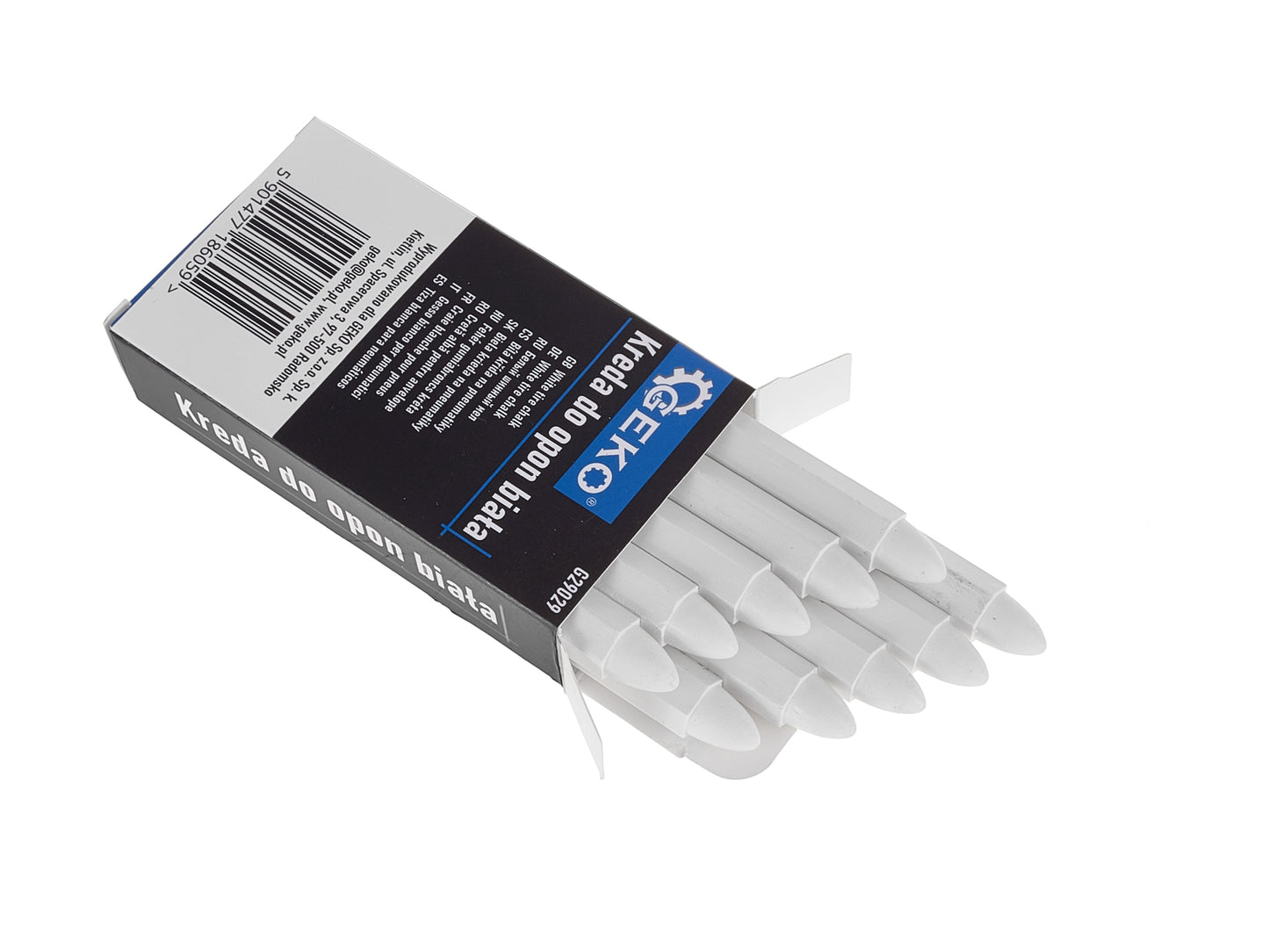 Set creta impermeabila pentru marcarea anvelopelor, alb, 12 x 110 mm, 10 elemente, Geko G29029