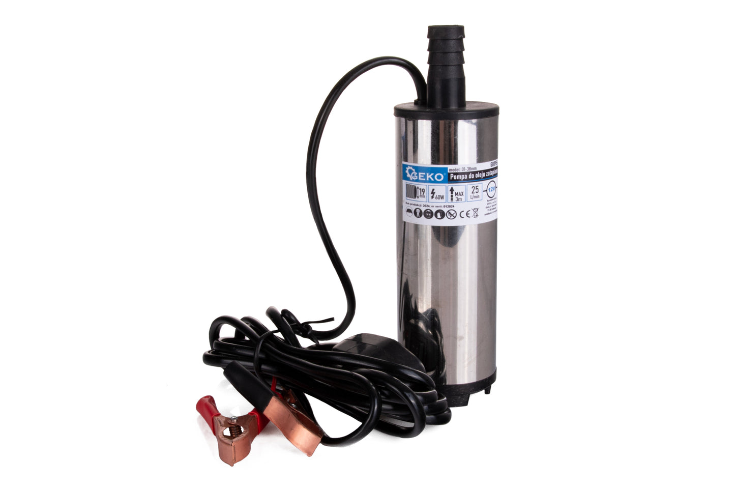 Pompa electrica submersibila pentru transfer combustibil, 12 V,  52 mm, cablu 3 m, Geko G00956