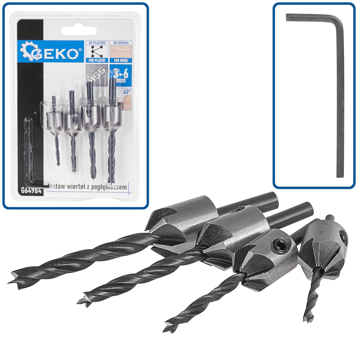 Set burghie cu limitatoare, 5 elemente, Geko G64984