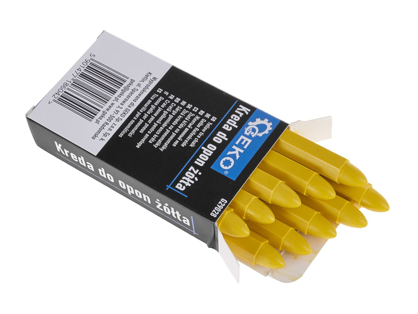 Set creta impermeabila pentru marcarea anvelopelor, galben, 12 x 110 mm, 10 elemente, Geko G29028