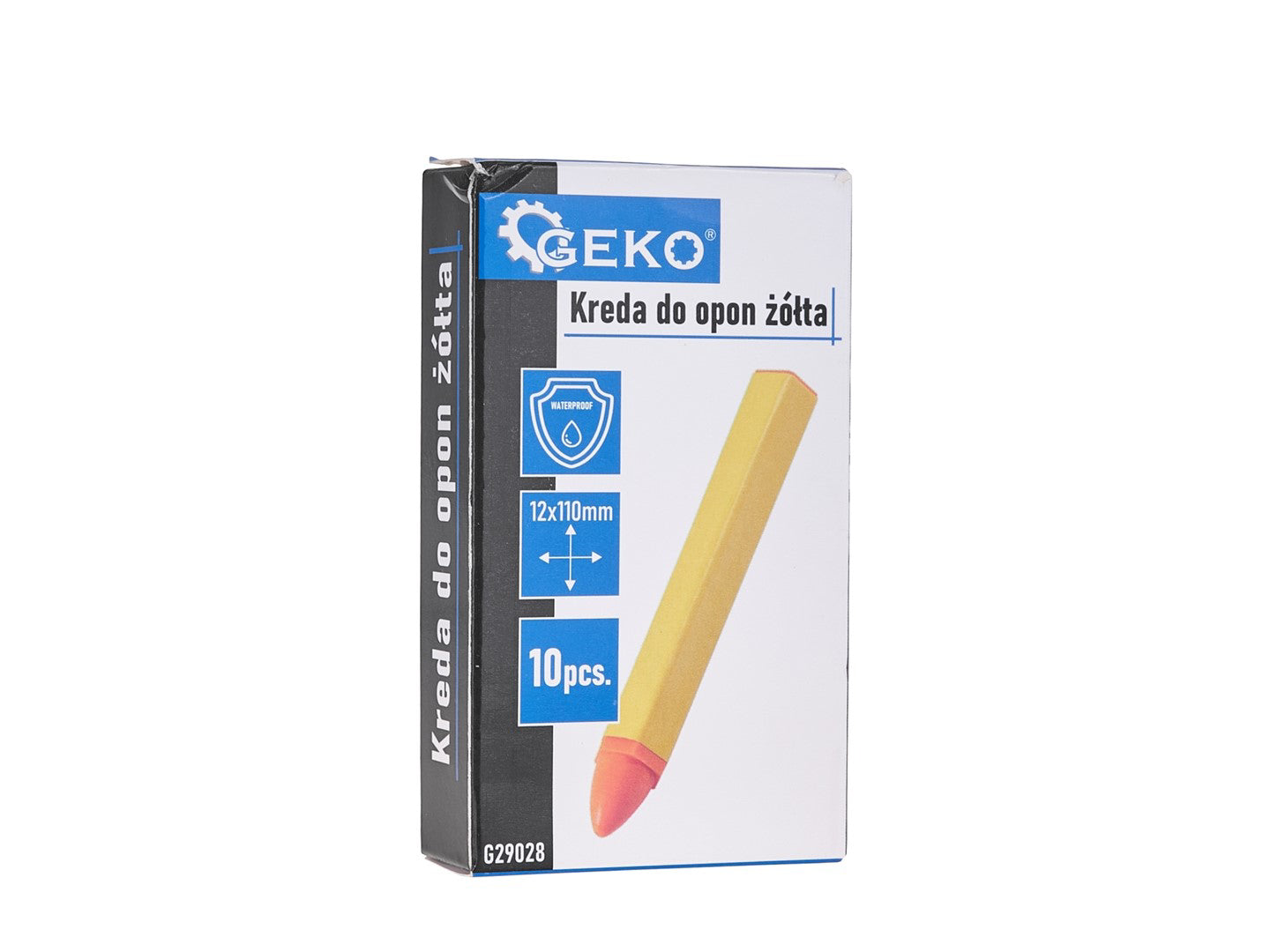 Set creta impermeabila pentru marcarea anvelopelor, galben, 12 x 110 mm, 10 elemente, Geko G29028