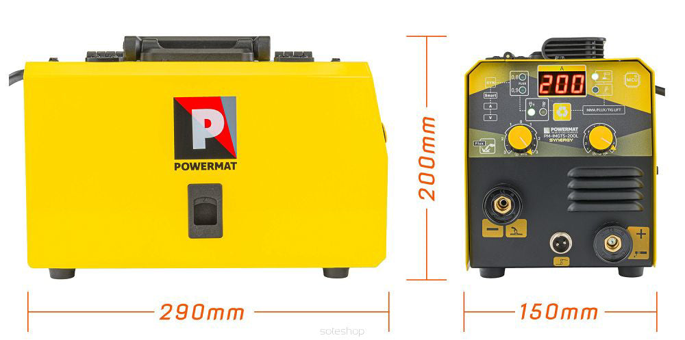 Aparat de sudura migomat PM-IMGTS-200L, MIG / MAG, MMA, TIG-Lift, Powermat PM1286