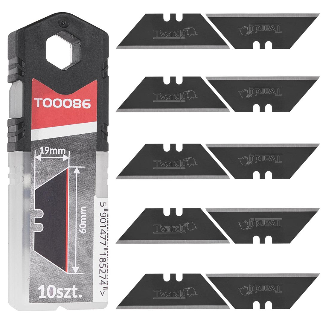 Set lame trapezoidale pentru cuttere, 60 x 19 x 0.6 mm SK2H, 10 elemente, Tvardy T00086