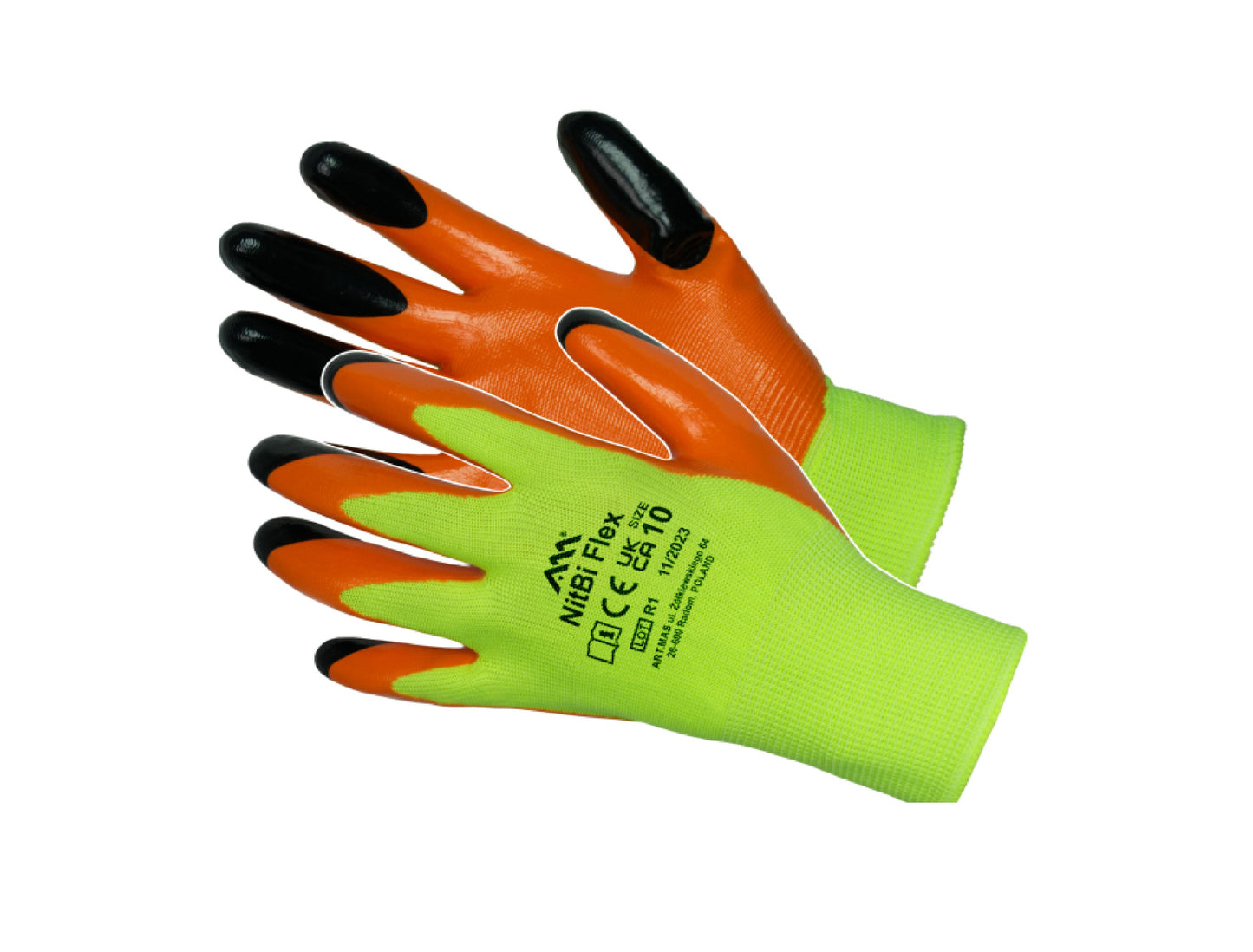 Manusi de protectie acoperite cu nitril NITBI FLEX, marimea 10, Artmas ART008024