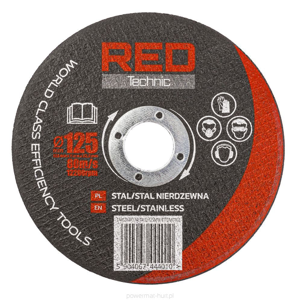 Disc de taiere pentru metal, 125 mm, Red Technic RTTDM0102