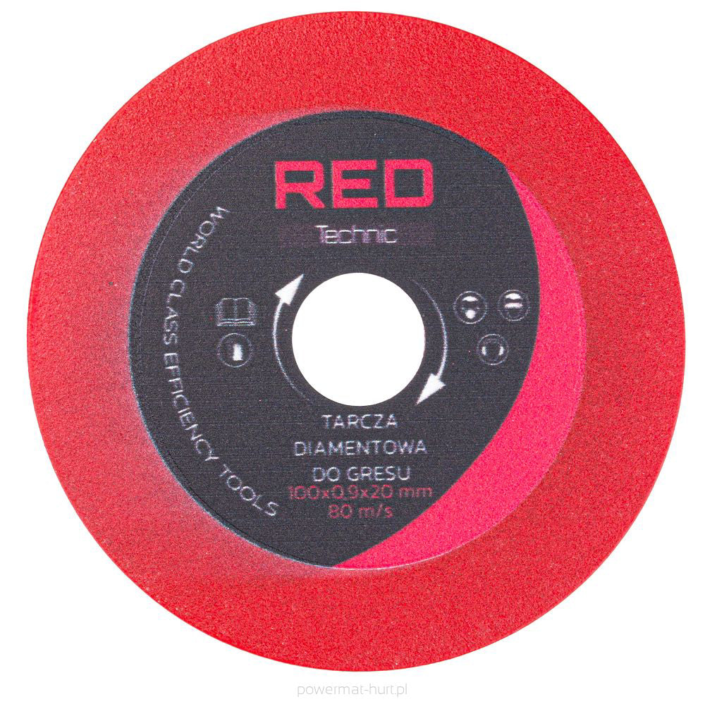 Disc diamantat pentru taiere placi ceramice, 100 mm, Red Technic RTPDG0009-TA09