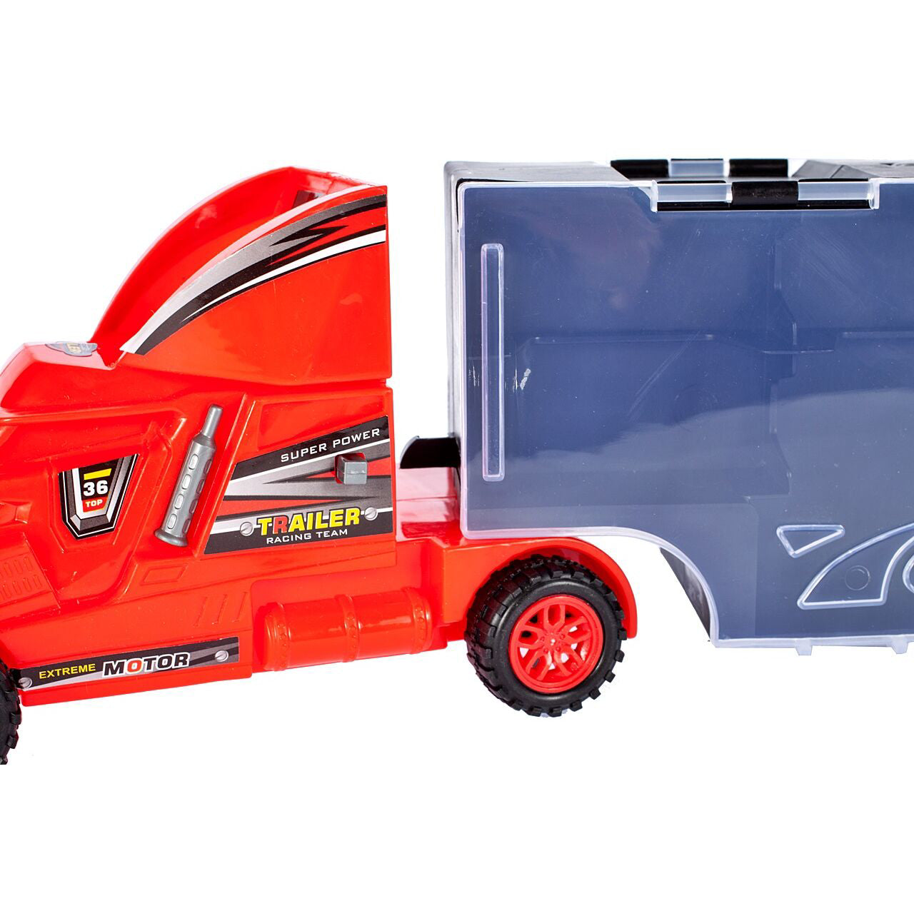 Set camion de metal cu 10 autoturisme, MalPlay 107112