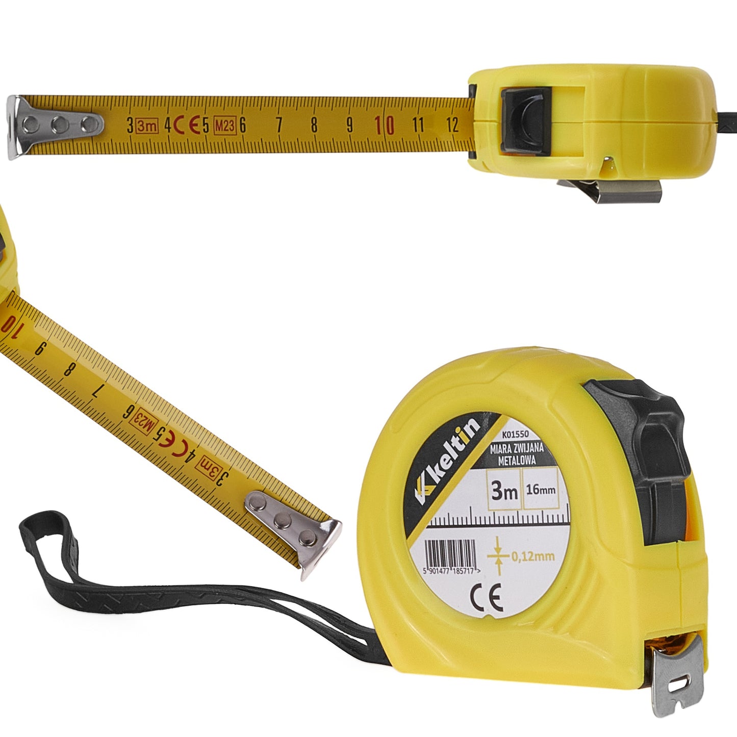 Ruleta metalica laminata, 3 m x 16 mm x 0.12 mm, Keltin K01550