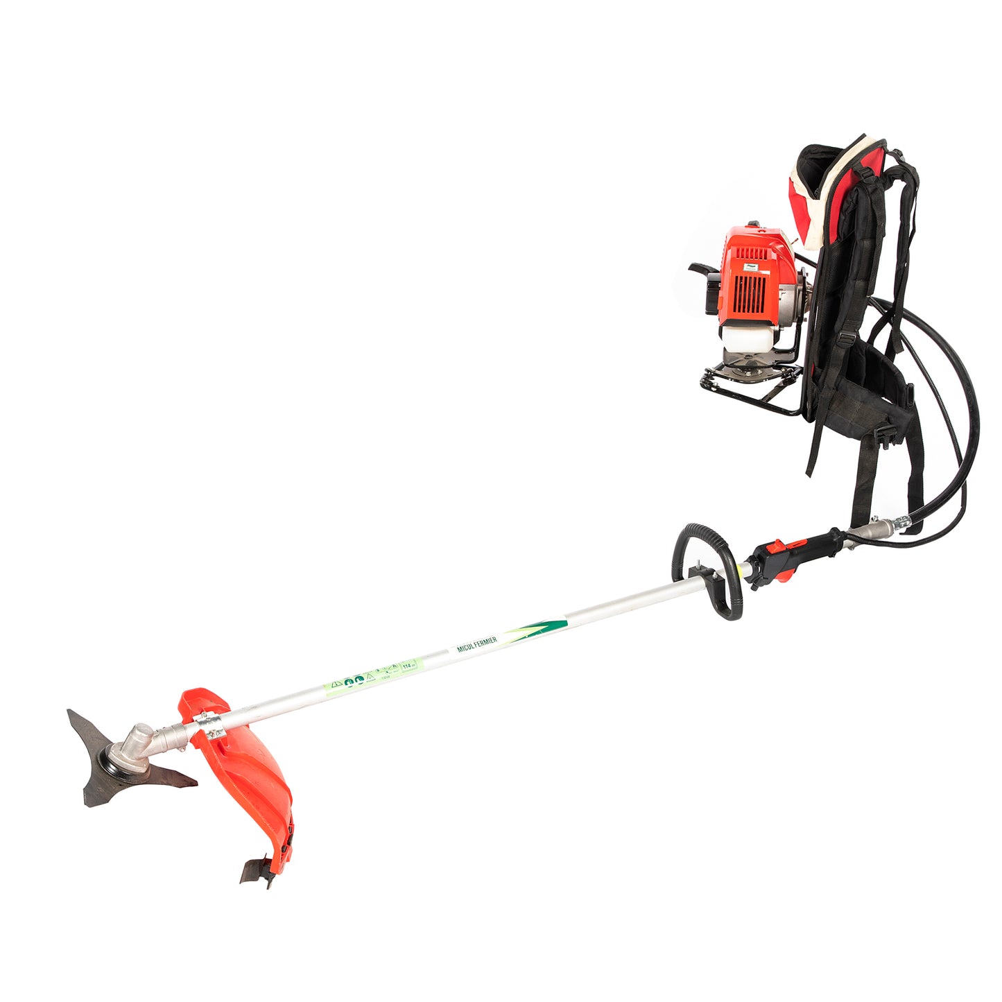 Motocoasa tip rucsac pe benzina cu 7 accesorii, 4.76 cp, Micul Fermier GF-1550