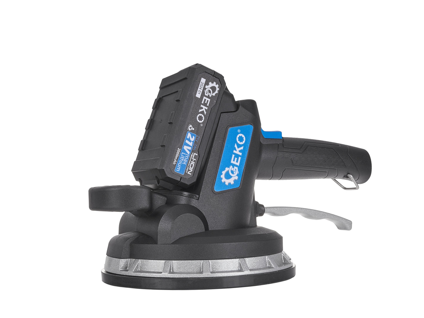 Ventuza vibranta pentru placi cu acumulator si incarcator, 2 x 21 V, Geko G80673