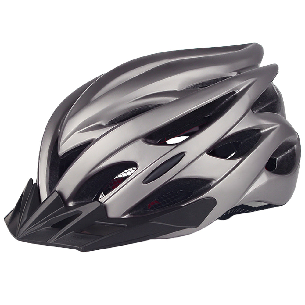 Casca de protectie pentru bicicleta cu lanterna, gri, MalTrack 110420