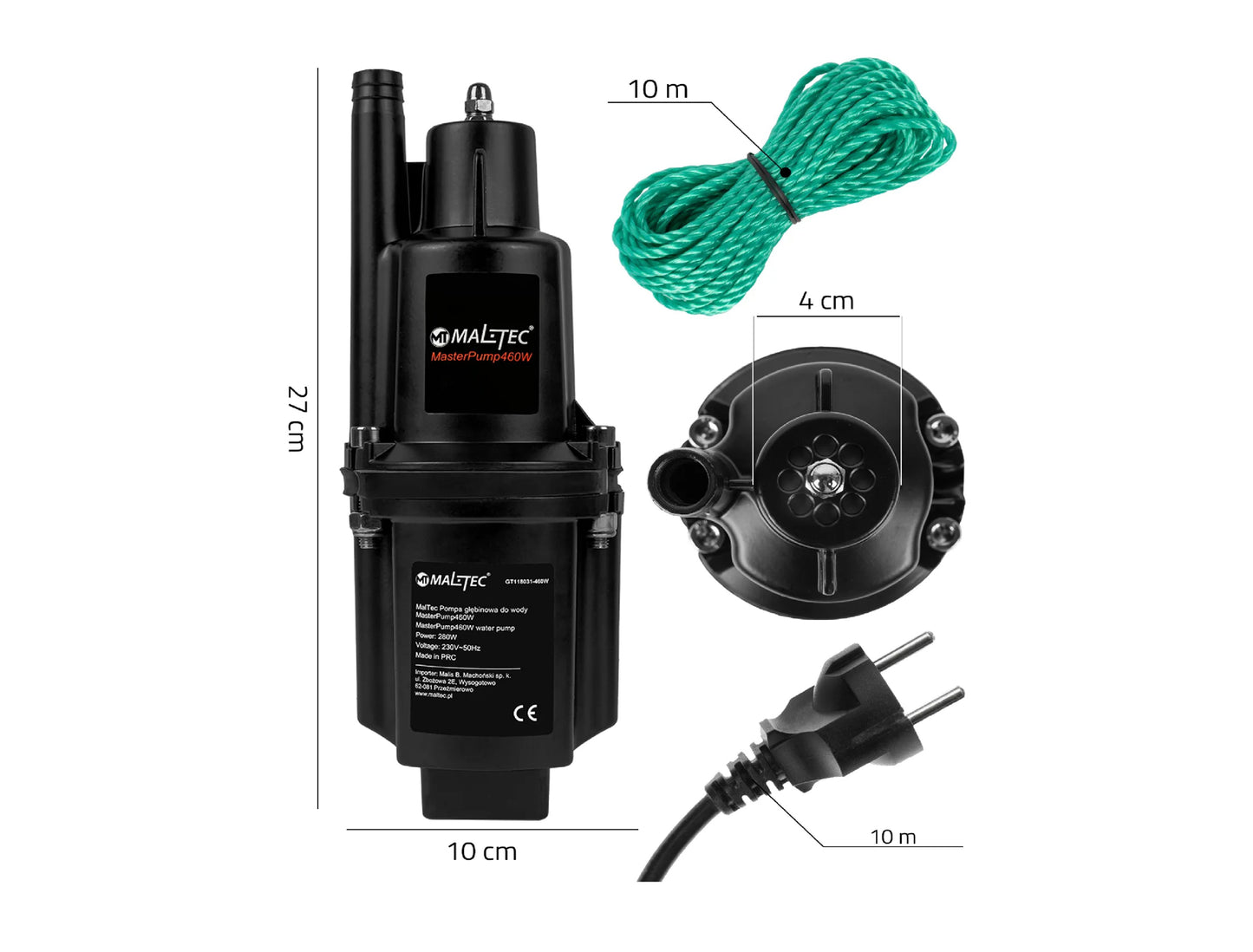 Pompa submersibila pentru apa curata, 1080 l / h, MalTec 111227