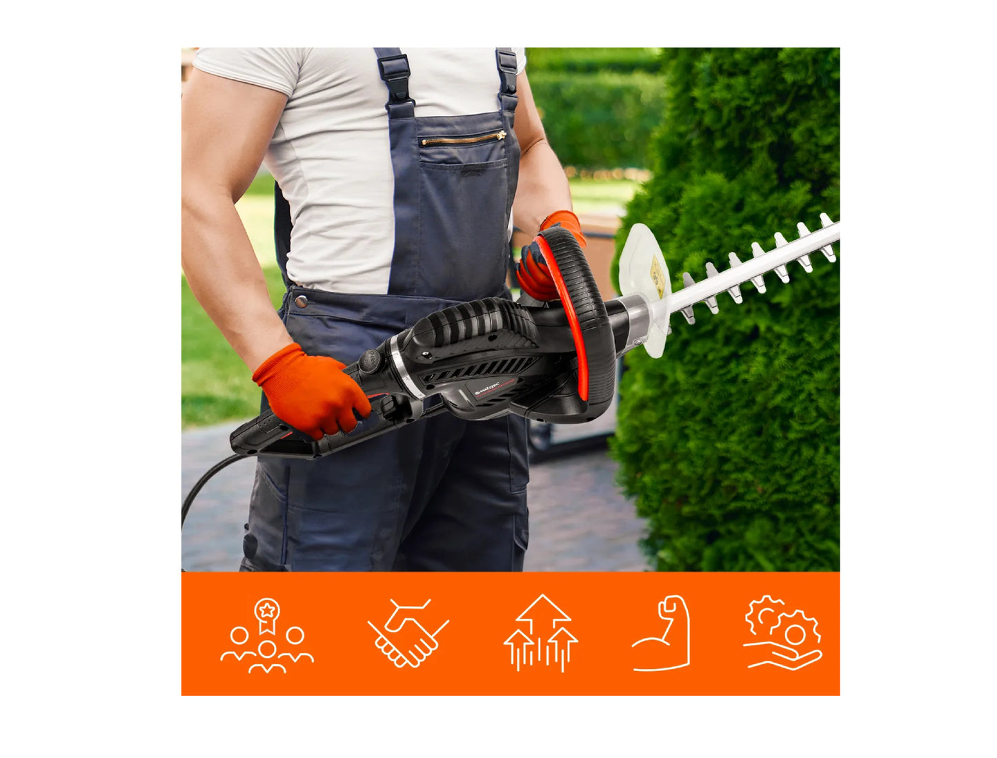 Foarfeca electrica pentru ramuri si gard viu MasterHedge-PRO, 1800 W, MalTec 111198