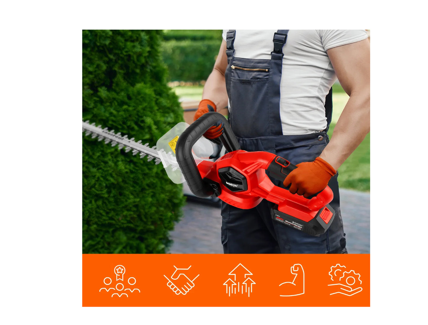 Foarfeca electrica pentru crengi si gard viu pe acumulator MasterHedge-20V, 580 mm, MalTec 111400