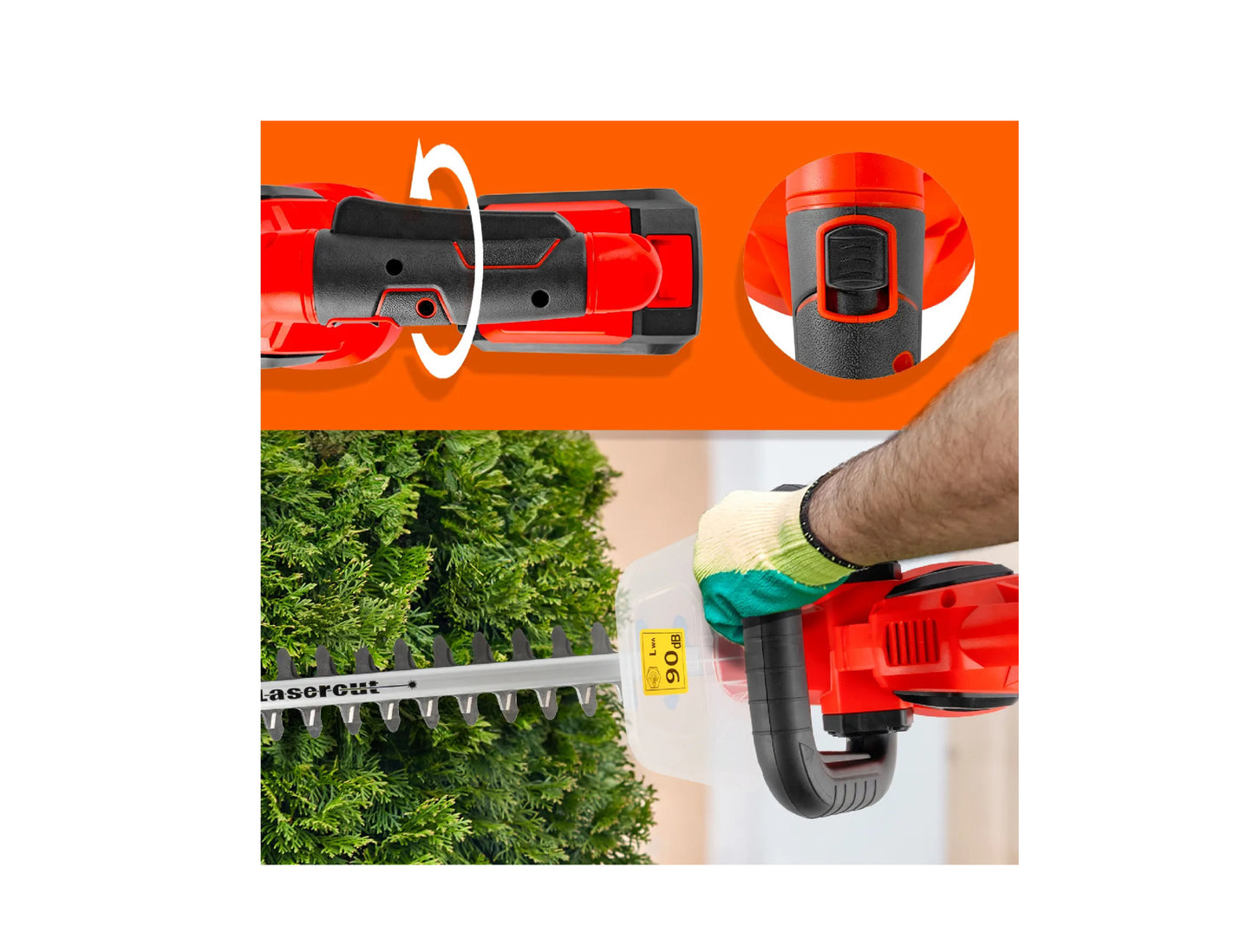 Foarfeca electrica pentru crengi si gard viu pe acumulator MasterHedge-20V, 580 mm, MalTec 111400