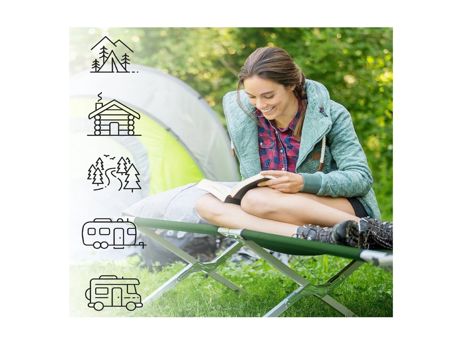 Pat de camping Sunwaal, 190 x 72,5 x 45 cm, MalTec 111407