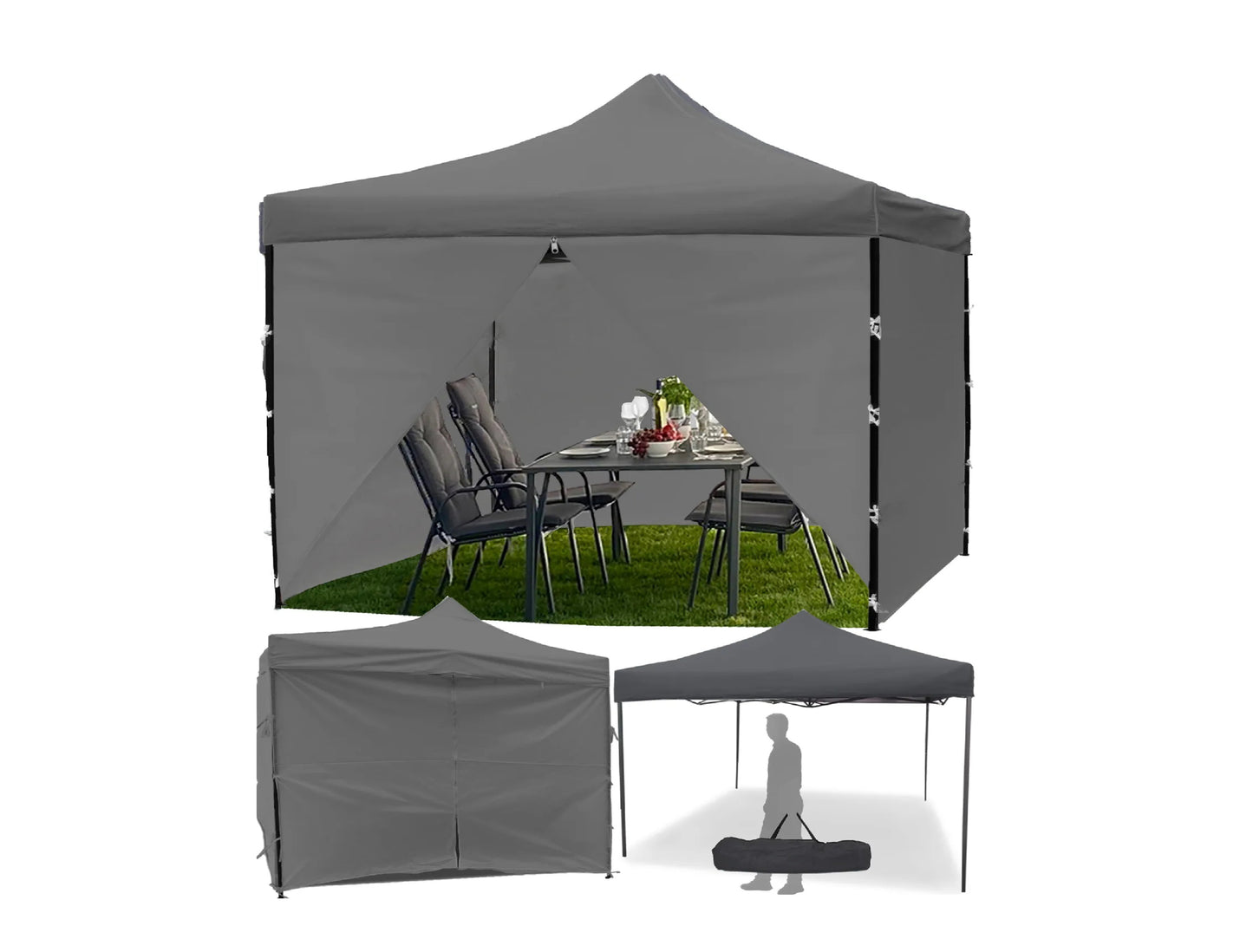 Pavilion de gradina Sunwaal, gri, 300 x 300 cm, MalTec 111248