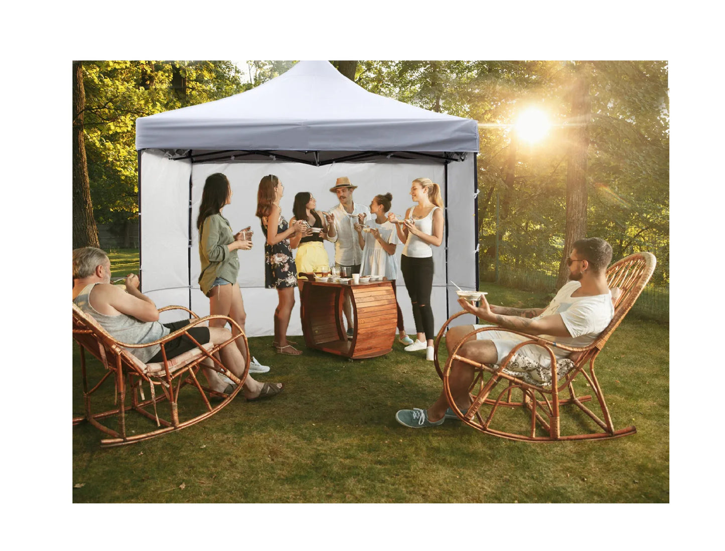 Pavilion de gradina Sunwaal alb, 300 x 300 cm, MalTec 111250