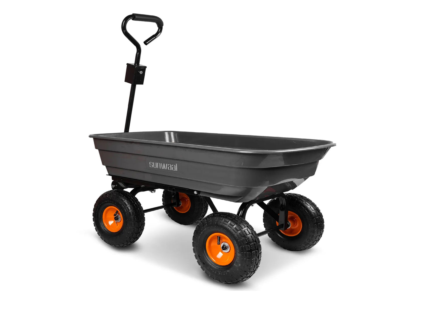 Carucior basculant de gradina Sunwaal, capacitate 75l, 300 kg, 89 x 47 x 22 cm, MalTec 110144