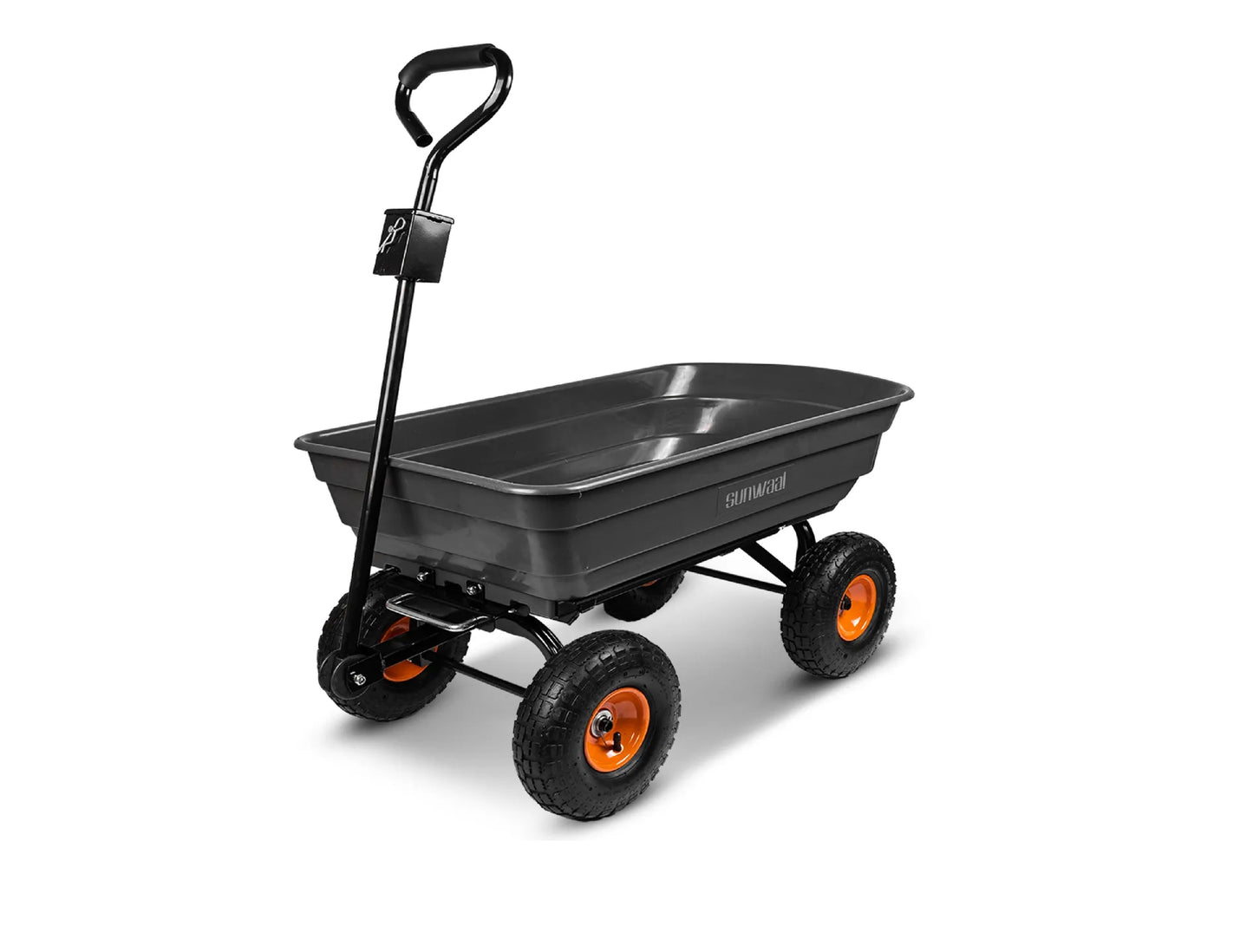 Carucior basculant de gradina Sunwaal, capacitate 75l, 300 kg, 89 x 47 x 22 cm, MalTec 110144