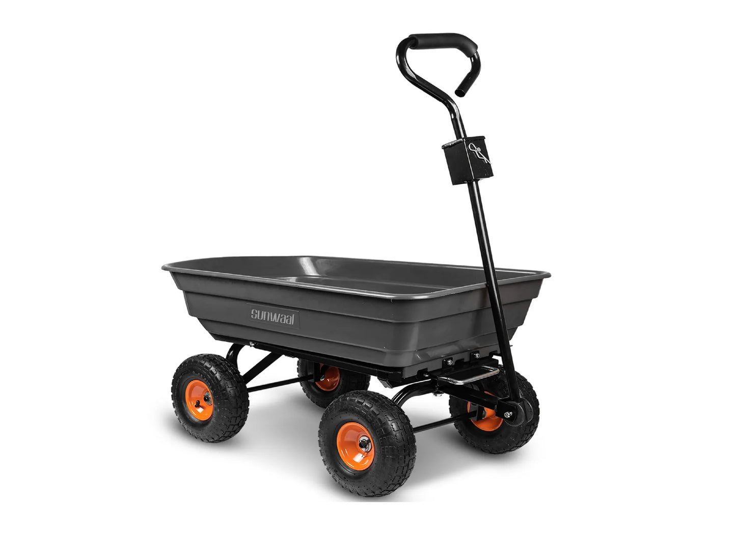 Carucior basculant de gradina Sunwaal, capacitate 75l, 300 kg, 89 x 47 x 22 cm, MalTec 110144