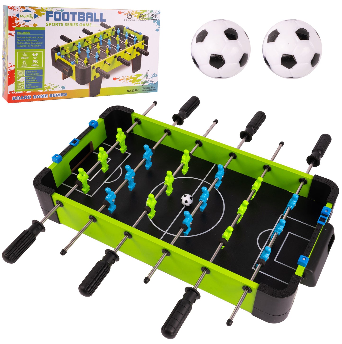 Masa portabila de Foosball, 51 cm x 7 cm x 40 cm, MalPlay 111505