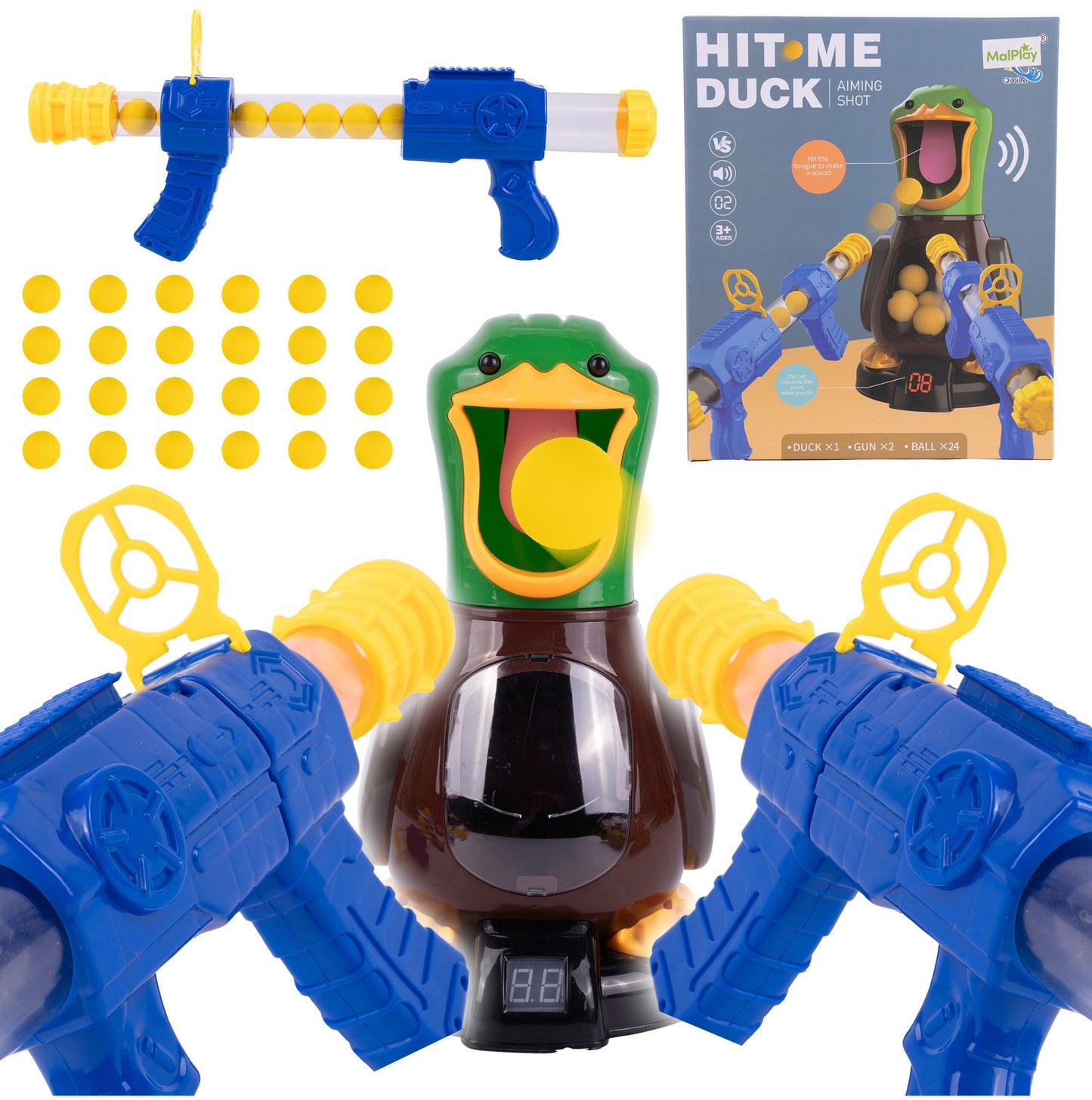 Joc tragere la tinta cu ratusca, 7,7 cm x 18 cm x 31 cm, MalPlay 111535