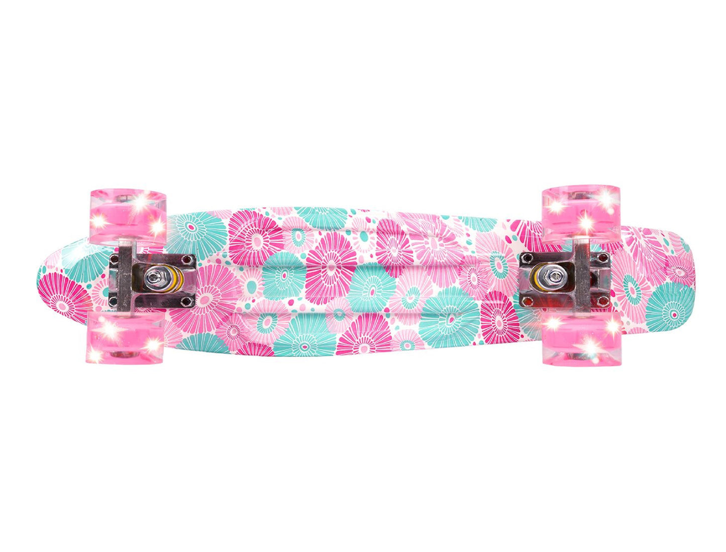 Skateboard LED cu model floral, 56x14,5cm, MalPlay 110912