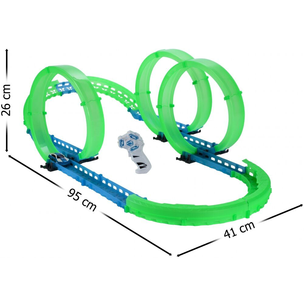 Pista luminoasa cu masinuta, 95 x 41 x 26 cm, MalPlay 107951