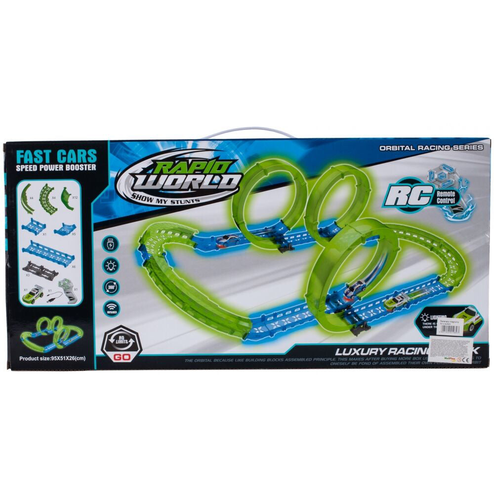 Pista luminoasa cu masinuta, 95 x 41 x 26 cm, MalPlay 107951