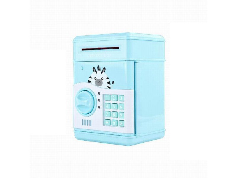 Pusculita pentru copii tip seif cu zebra, 19,5 x 12,7 x 11,8 cm, MalPlay 111591