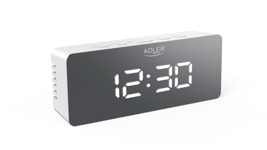 Ceas desteptator cu cablu USB si afisaj LED, alb, Adler AD1189w