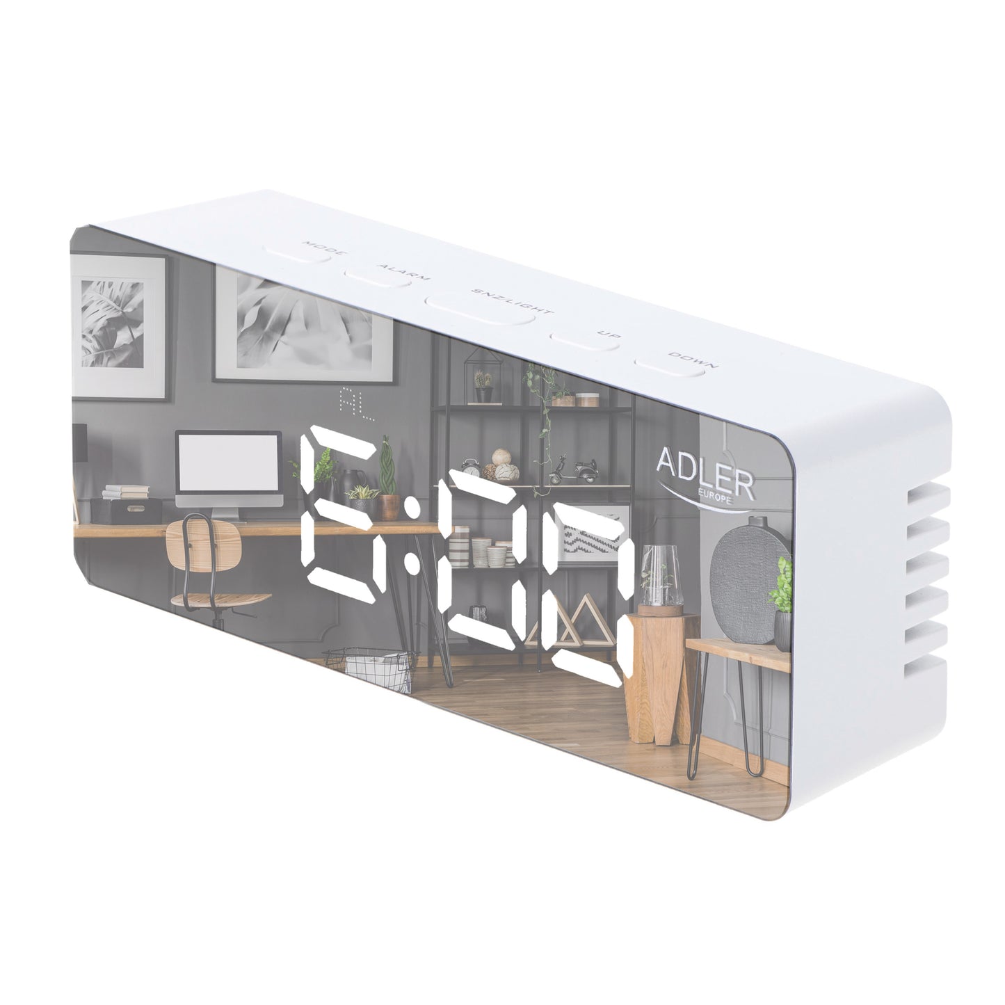 Ceas desteptator cu cablu USB si afisaj LED, alb, Adler AD1189w