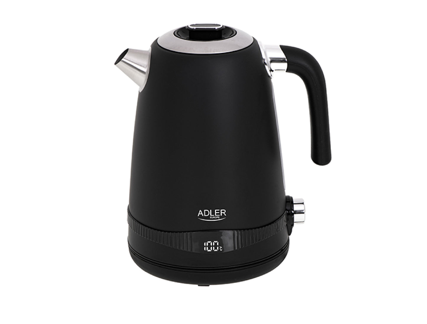 Fierbator electric metalic cu control al temperaturii, capacitate 1.7 l, afisaj LCD, negru, Adler AD1295b