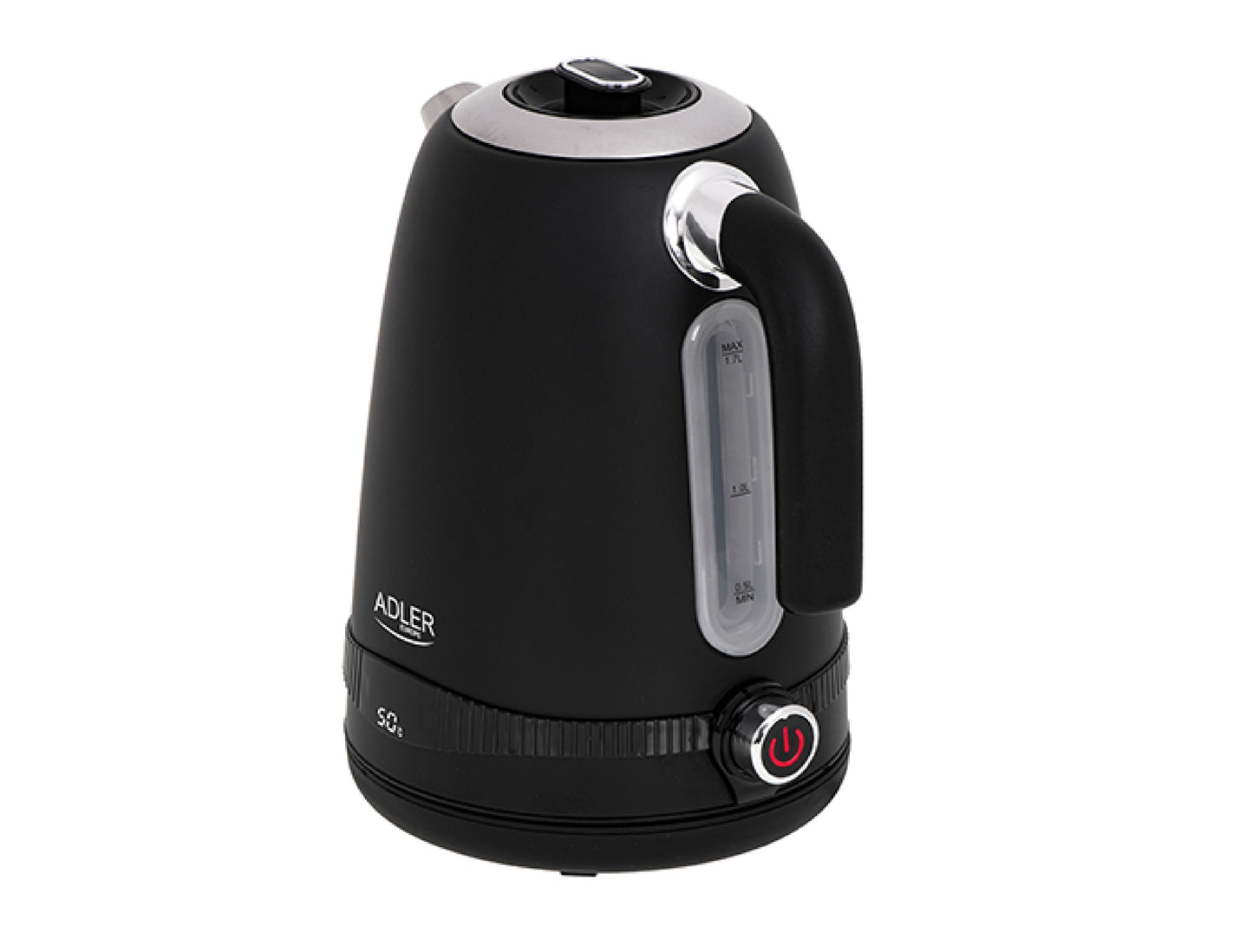 Fierbator electric metalic cu control al temperaturii, capacitate 1.7 l, afisaj LCD, negru, Adler AD1295b