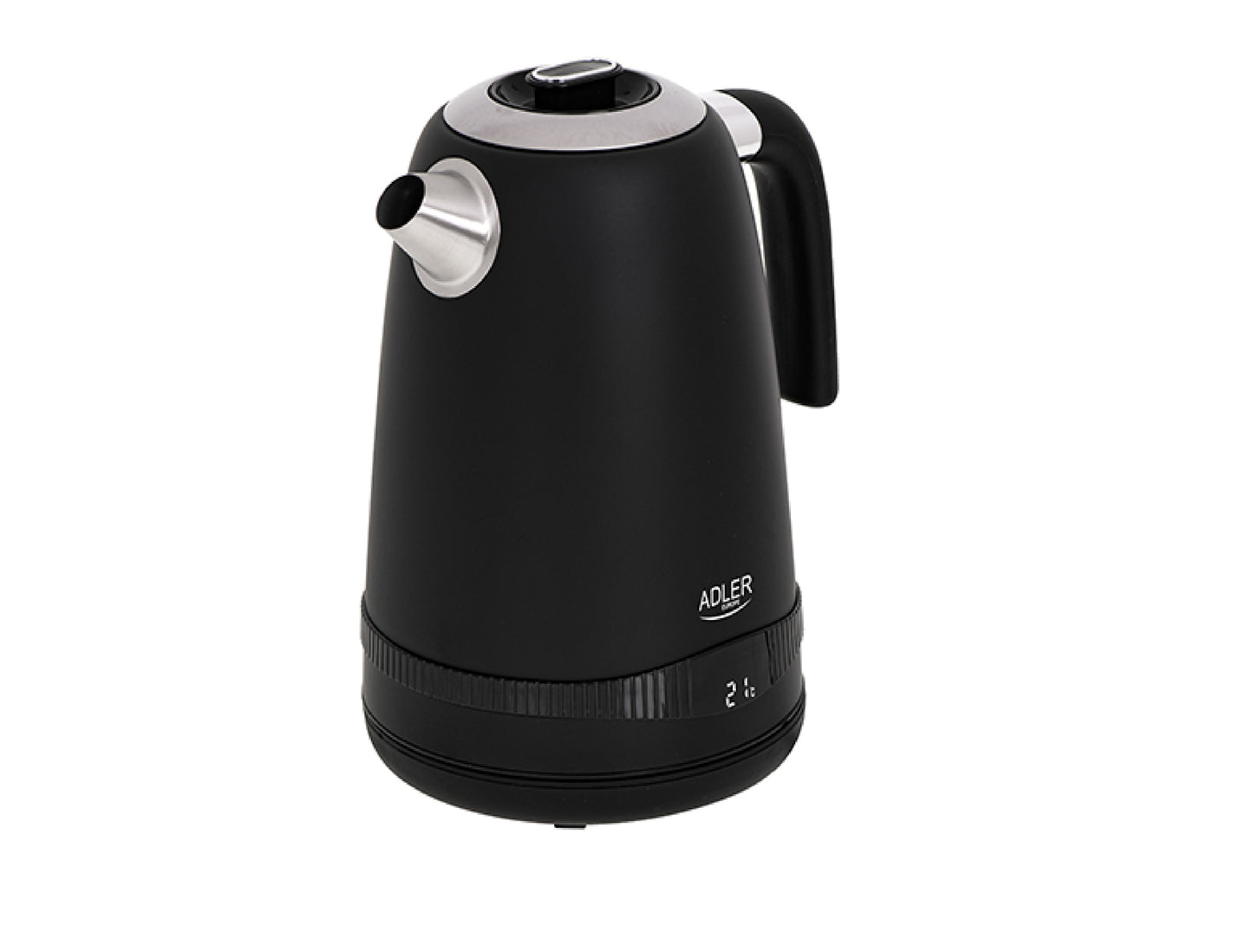 Fierbator electric metalic cu control al temperaturii, capacitate 1.7 l, afisaj LCD, negru, Adler AD1295b