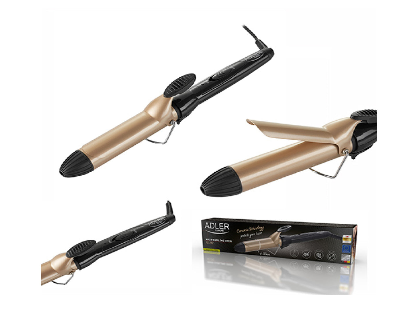 Ondulator din ceramica, 120 W, diametru 32 mm, deconectare automata, protectie impotriva supraincalzirii, Adler AD2112