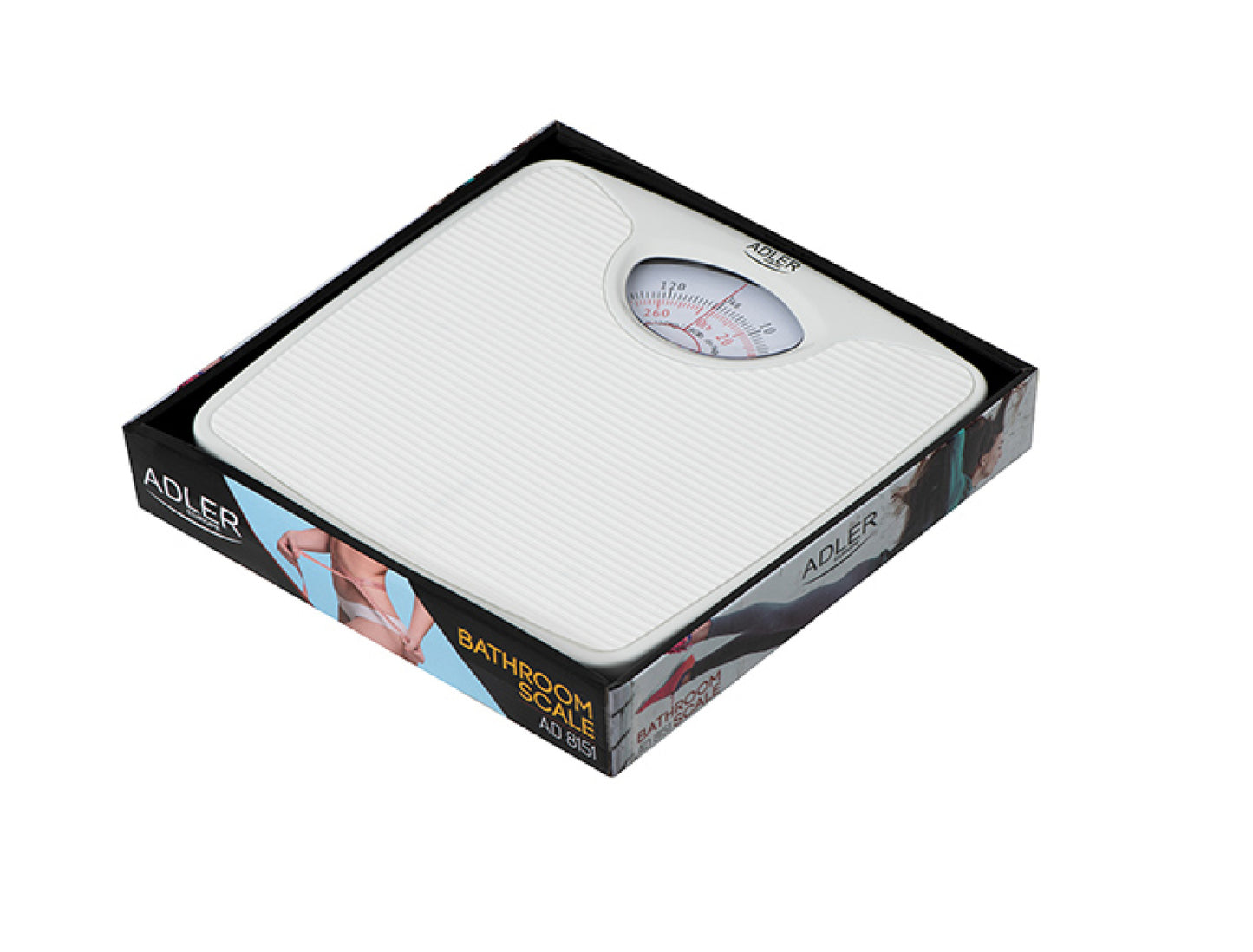 Cantar mecanic pentru baie, capacitate 130 kg, alb, Adler AD8151w